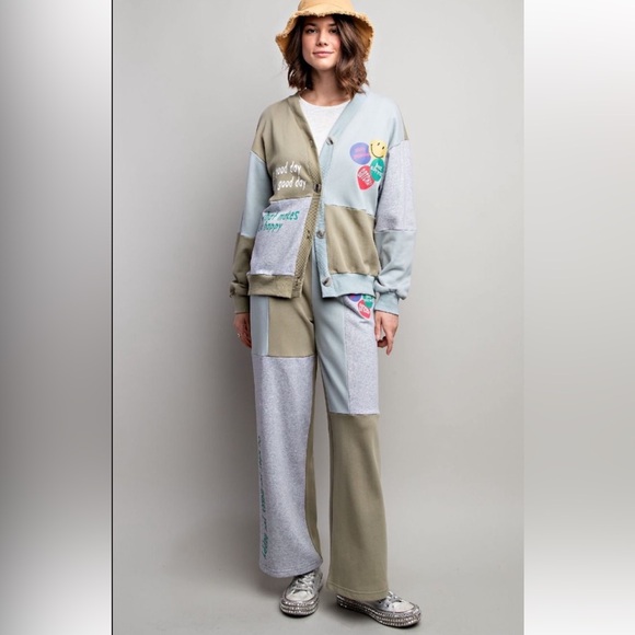 easel Pants - Easel Multicolor Patchwork Pants & Jumpsuit Set